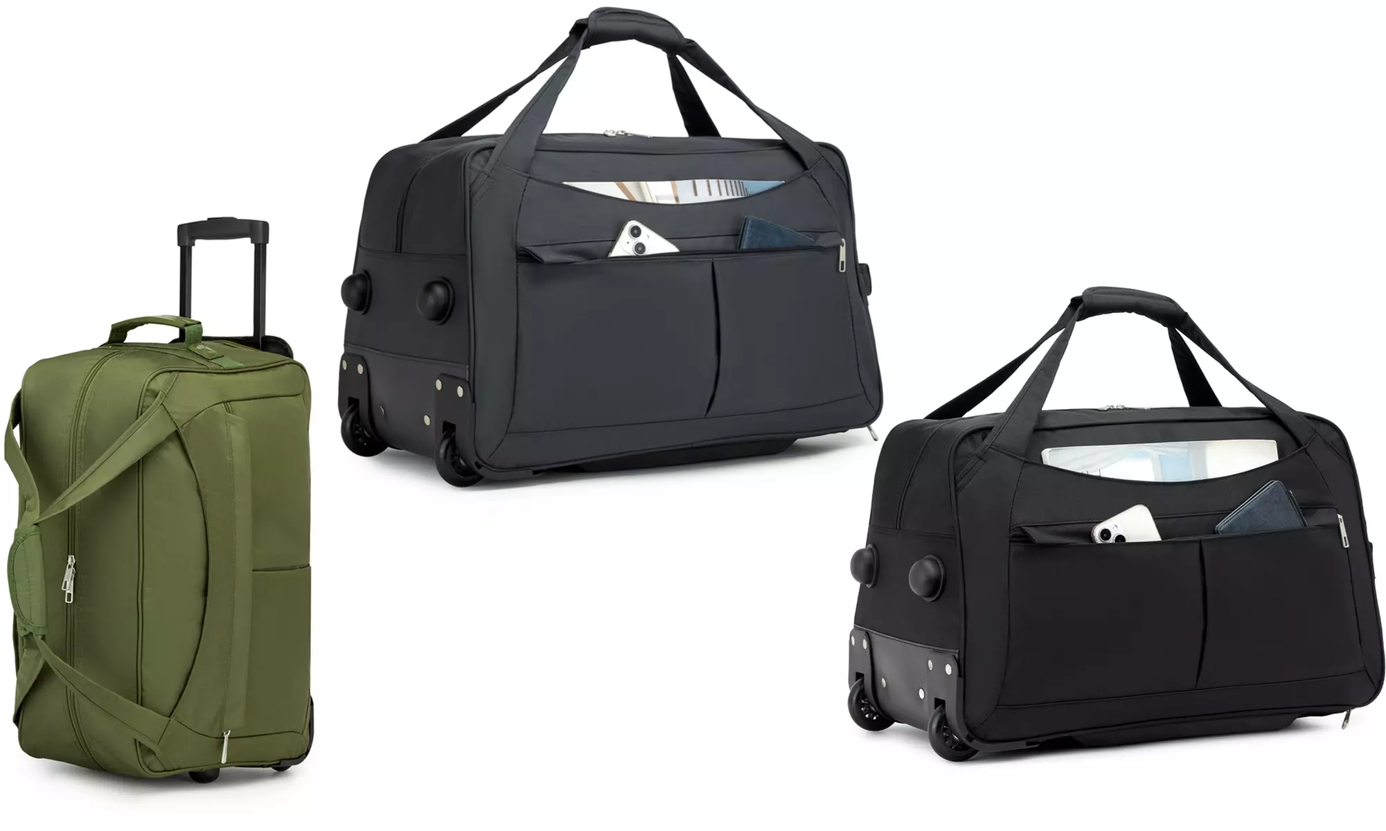 KONO 55L Two Wheels Foldable Soft Shell Travel Trolley Bag