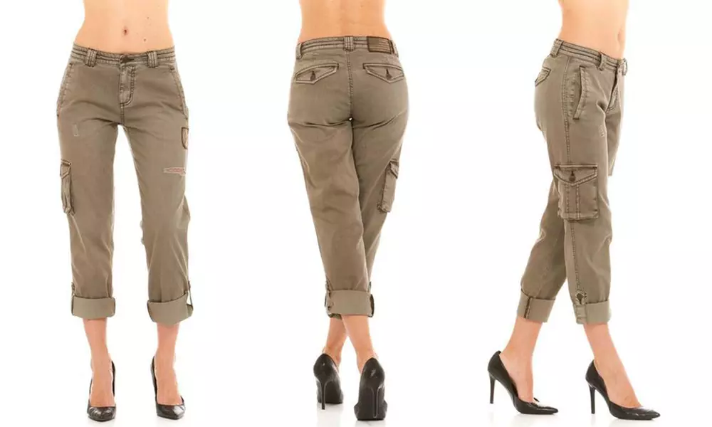 Red Jeans Women's Military-Style Fatigue Denim Pants (Size 8) - Primary Image