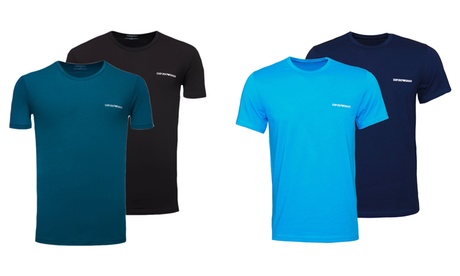 2 T-shirt da uomo Emporio Armani, disponibili in 3 modelli, 5 taglie e varie combinazioni di colori