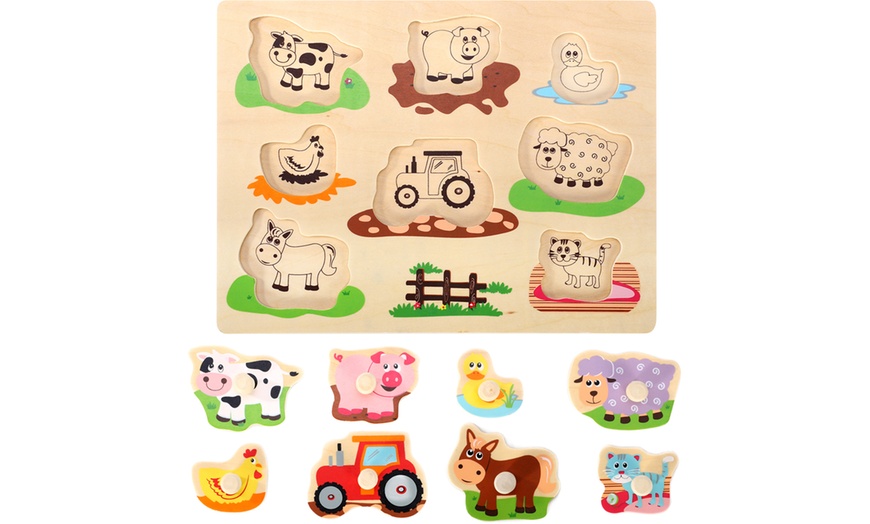 Image 3: Lelin Wooden Farm Puzzle
