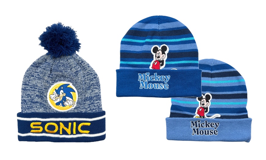 Image 1: Bonnet garçon Mickey ou Sonic