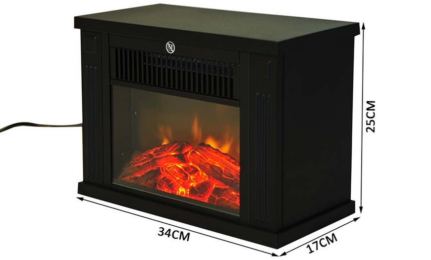 Image 3: HomCom Freestanding Fireplace