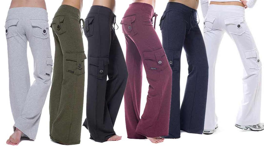 Image 1: Women's Stretch Button Yoga Trousers