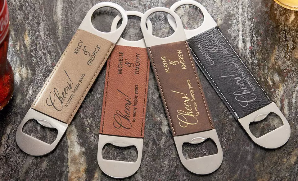 Personalized Leather Engraved Bottle Opener (44% Off) - Primary Image