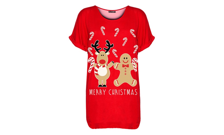 Image 5: T-shirt femme avec motif de Noël