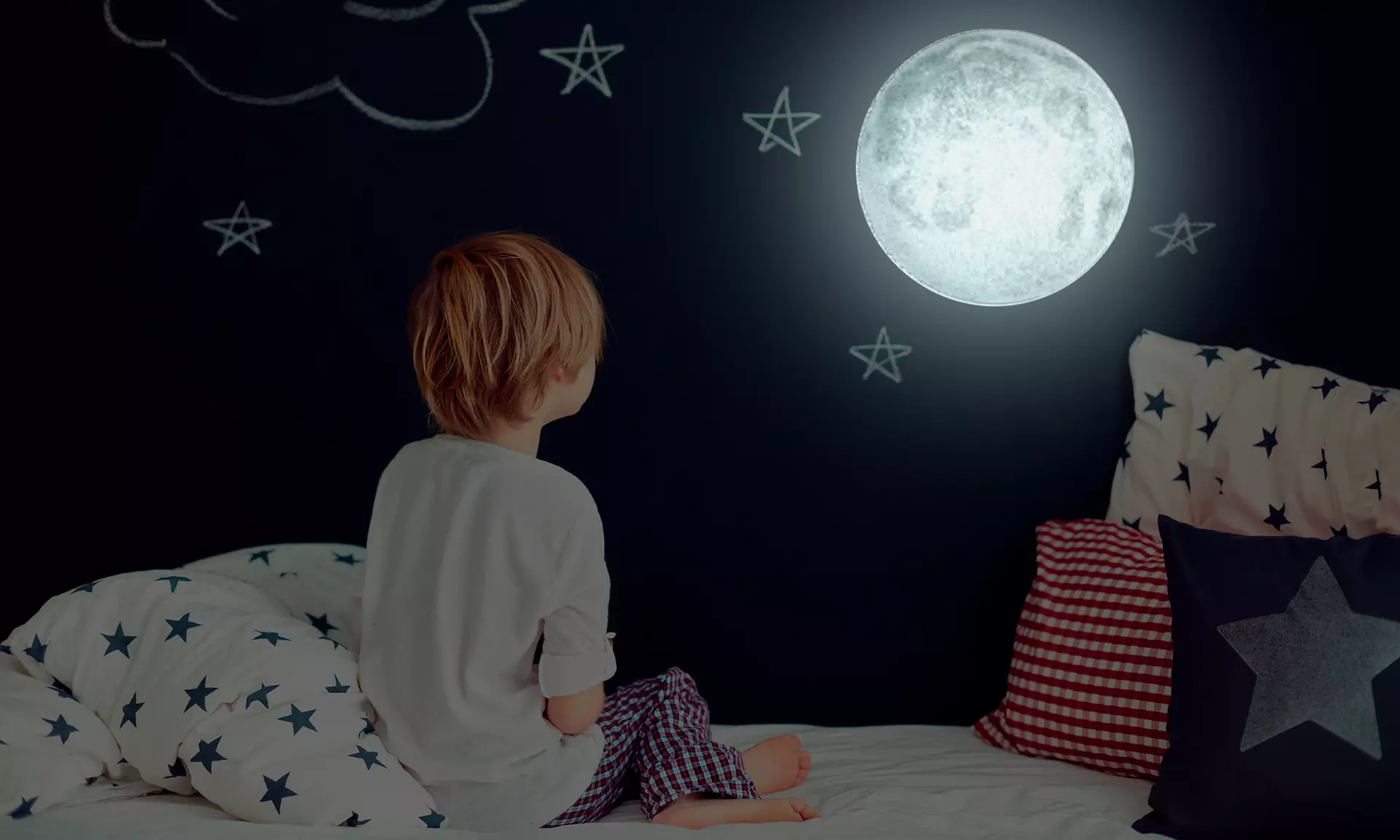 Lampe Grundig reproduisant les phases de la lune, Ø250 x 70 mm - Primary Image