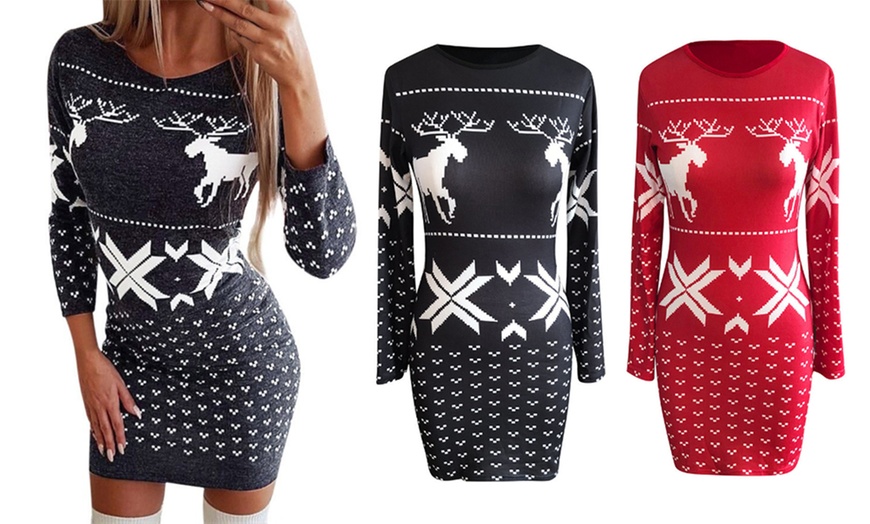 Image 1: Women's Christmas Mini Dress