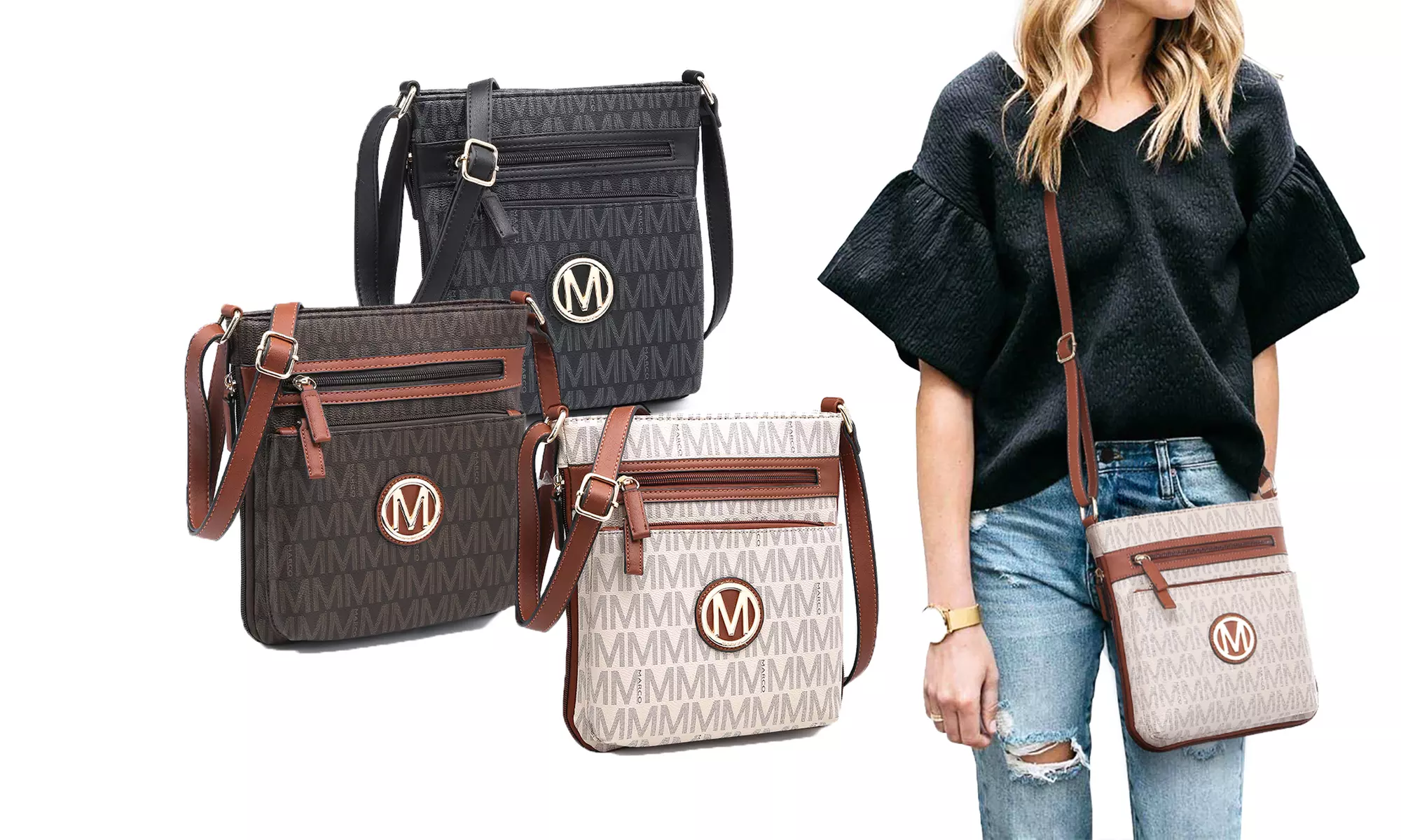 MK Belted Collection by M Marco Signature Trendy Crossbody Purse - Primary Image