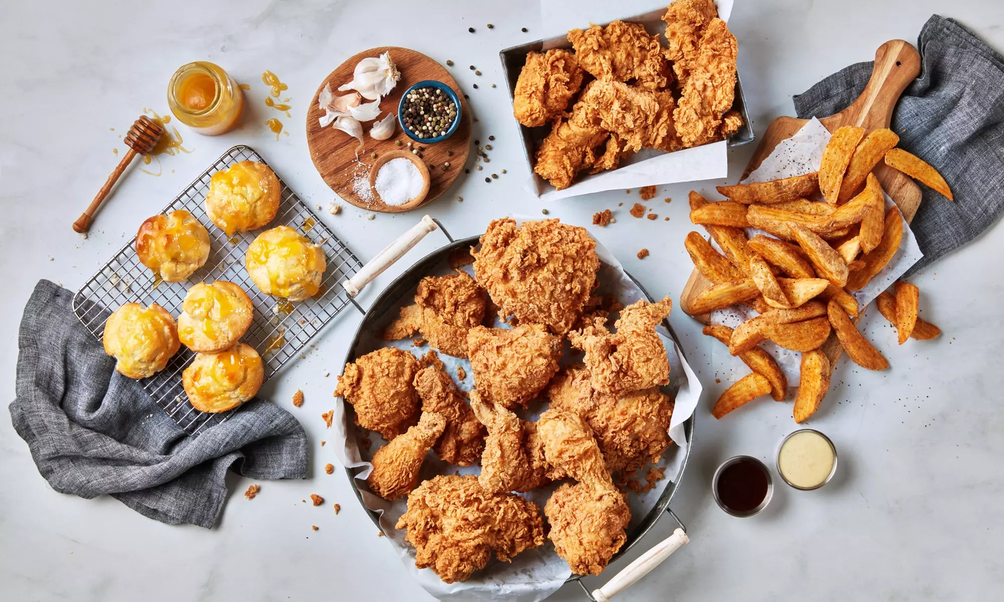 Delicious Chicken with Beverage Options Available Any Day