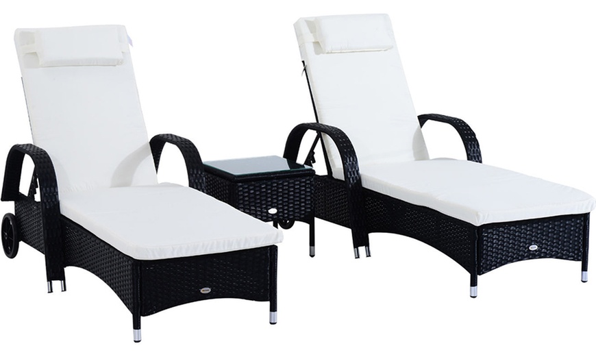 Image 3: 3pc Sun Lounger Sets, 3 Colours