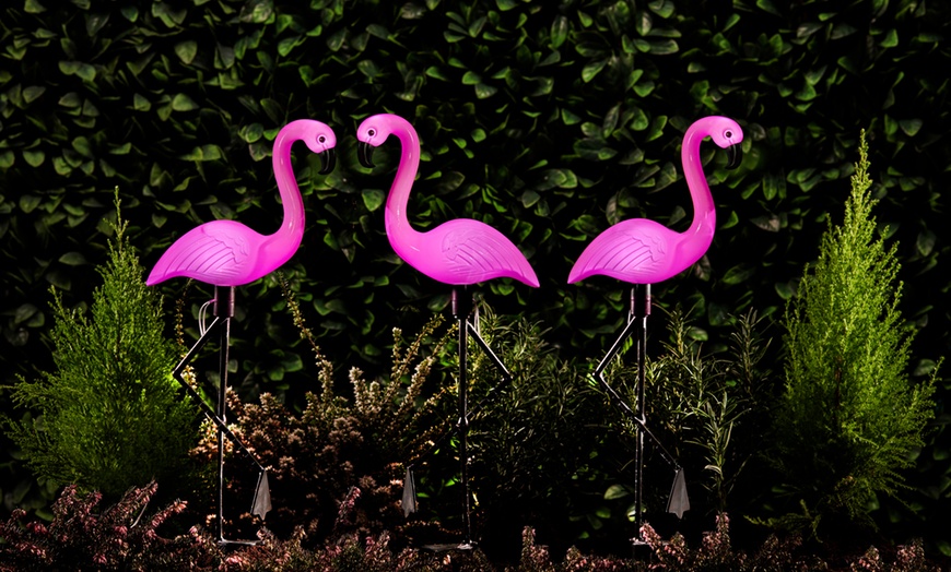 Image 1: Flamingo Standing Solar Lights