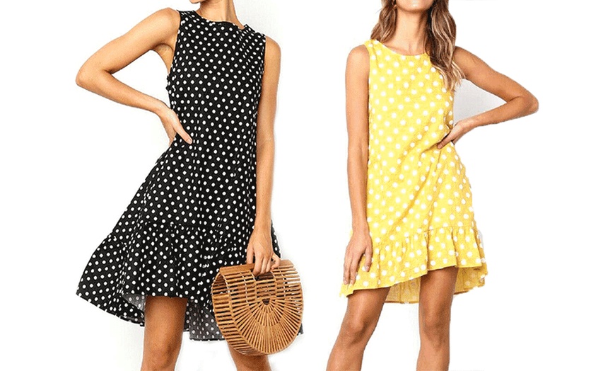 Image 10: Ruffle Polka Dot Dress