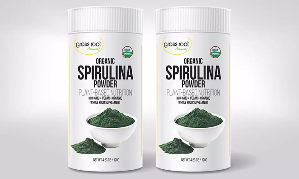 Grass Root Naturals Certified Organic Spirulina Powder Dietary Supplement (1- or 2-Pack) - Primary Image