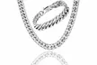 Men's 18K Gold Plated Heavyweight Double Cuban Miami Link Necklace and Bracelet Set (2-Piece) - Second Medium