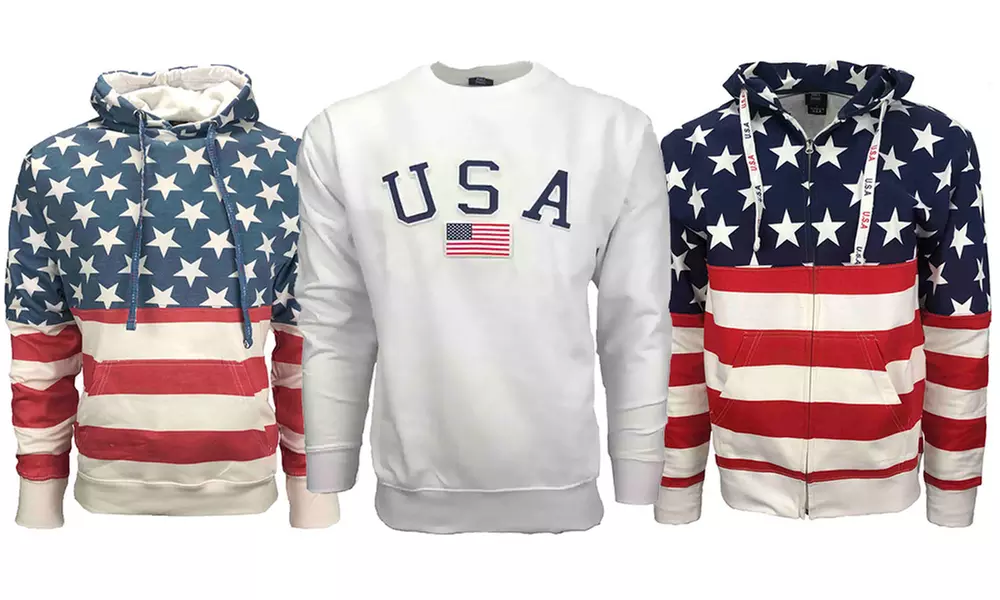 Men's USA Flag Hoodie Sweatshirt (S-6XL) - Primary Image