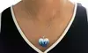 Blue Sterling Silver Crystal Heart Necklace Made With Crystals From Swarovski