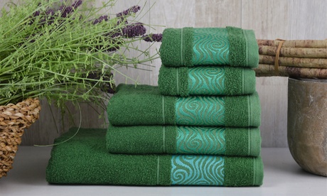 Set di 5 asciugamani disponibili in vari colori