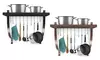 Sorbus Wall Mount Pot Rack with Hooks