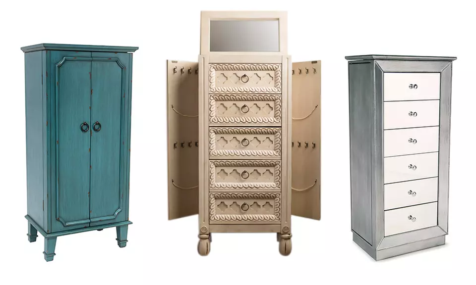 Hives and Honey Mirrored Jewelry Armoires. Multiple Options Available. - Primary Image