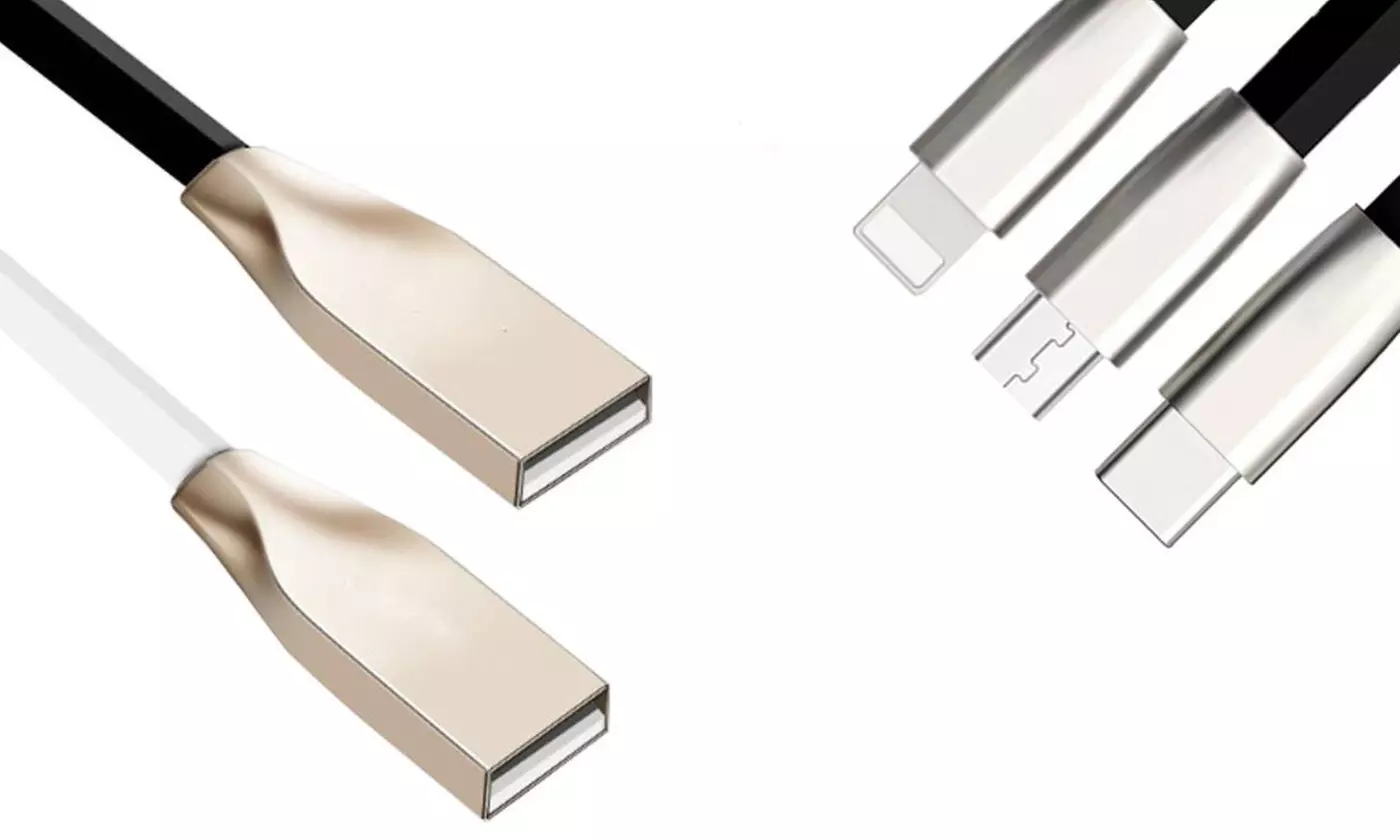 1x oder 2x USB-C-, Micro-USB- oder Lightning- Kabel