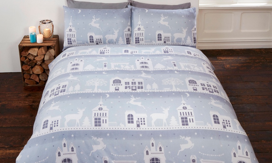 Image 1: Flannelette Duvet Cover Set