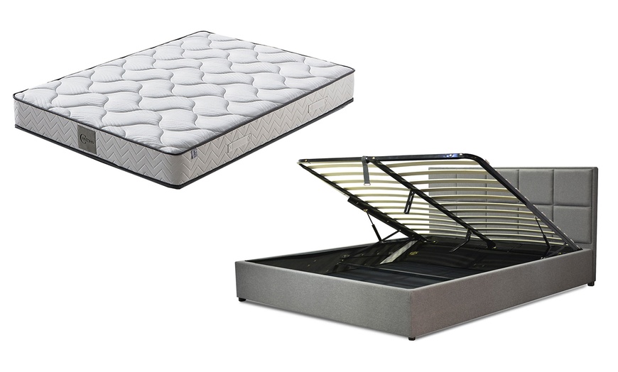 Image 7: Lit coffre Florence tissu, matelas ''Cosmos'' en option