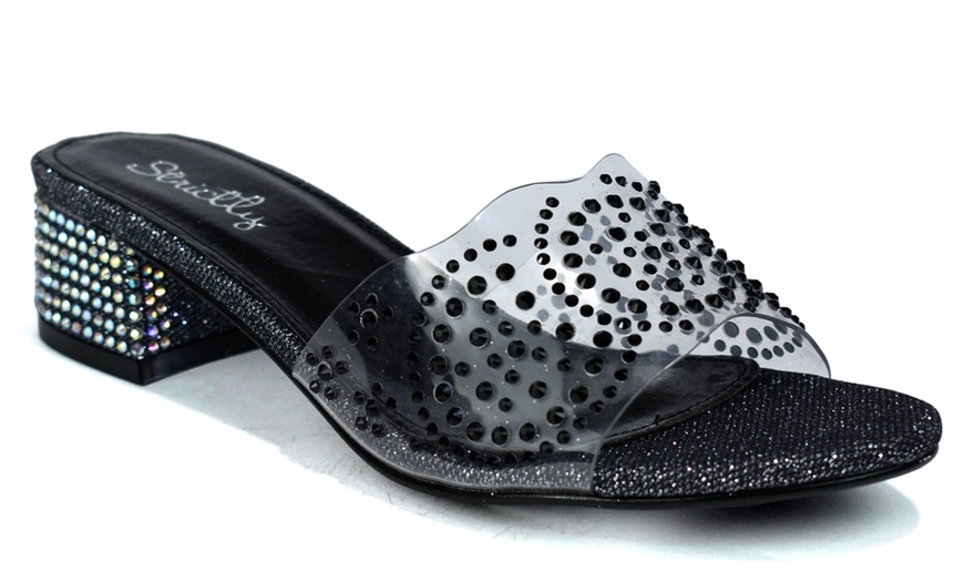 Image 3: Women's Open Toe Transparent Sequin Decorated Slippers