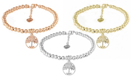 Bracciale con charme e cristalli Swarovski® Albero della vita disponibile in 3 colori