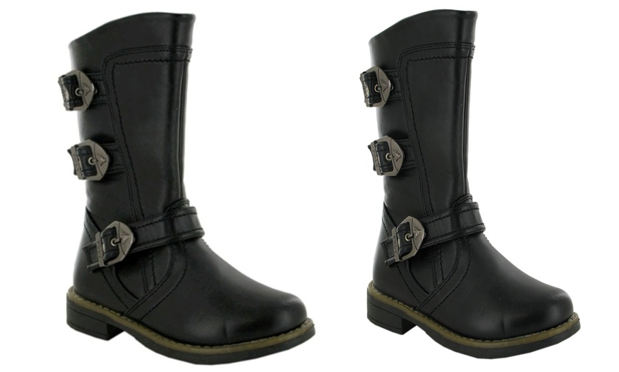 Image 3: Kids' Silver Star Zip-up Boots