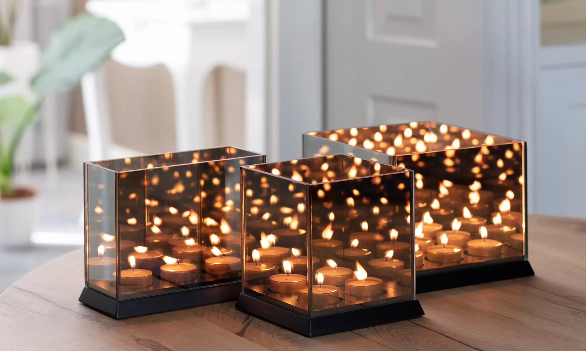 Photophore en verre miroir avec effet 3D - Primary Image