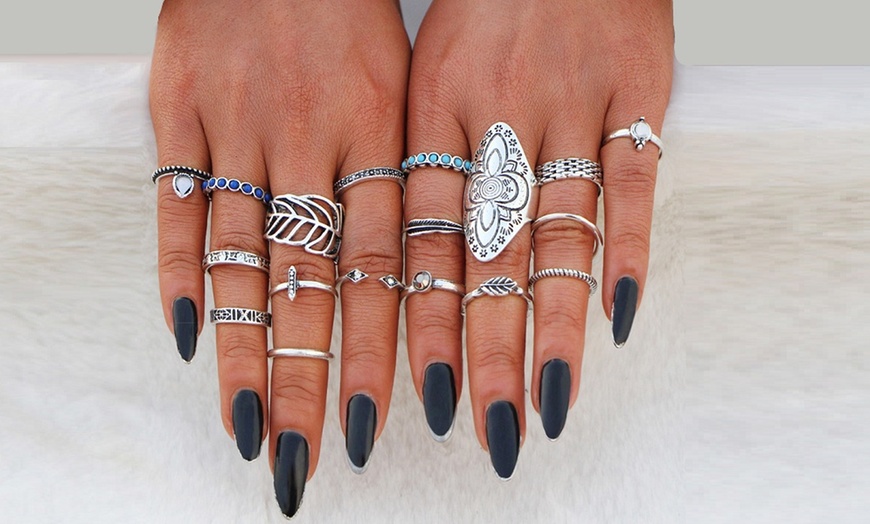 Image 2: Bohemian Rings Set