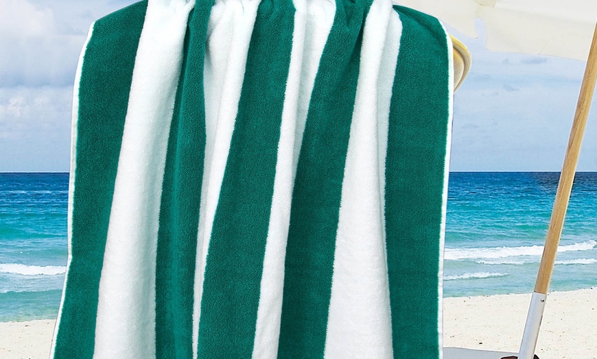 Image 4: Multi-Stripe Cotton Beach Towel