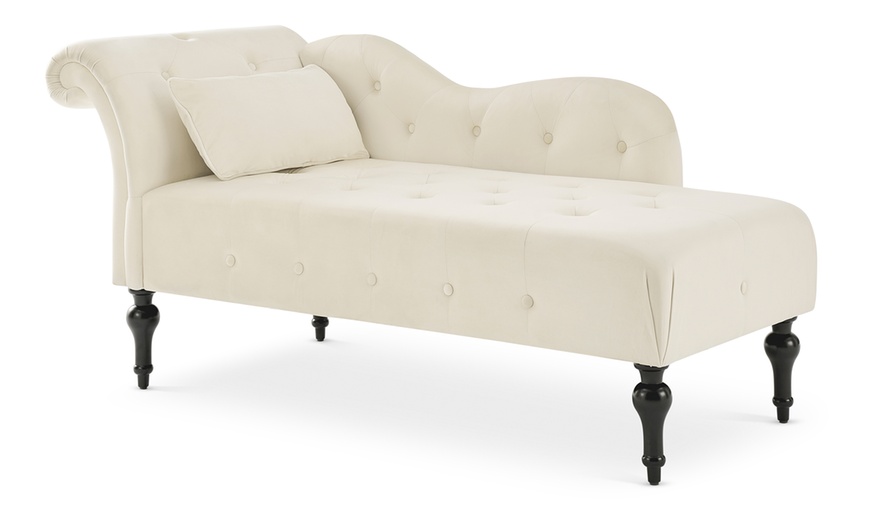 Image 11: Velvet Chaise Lounge Sofa 