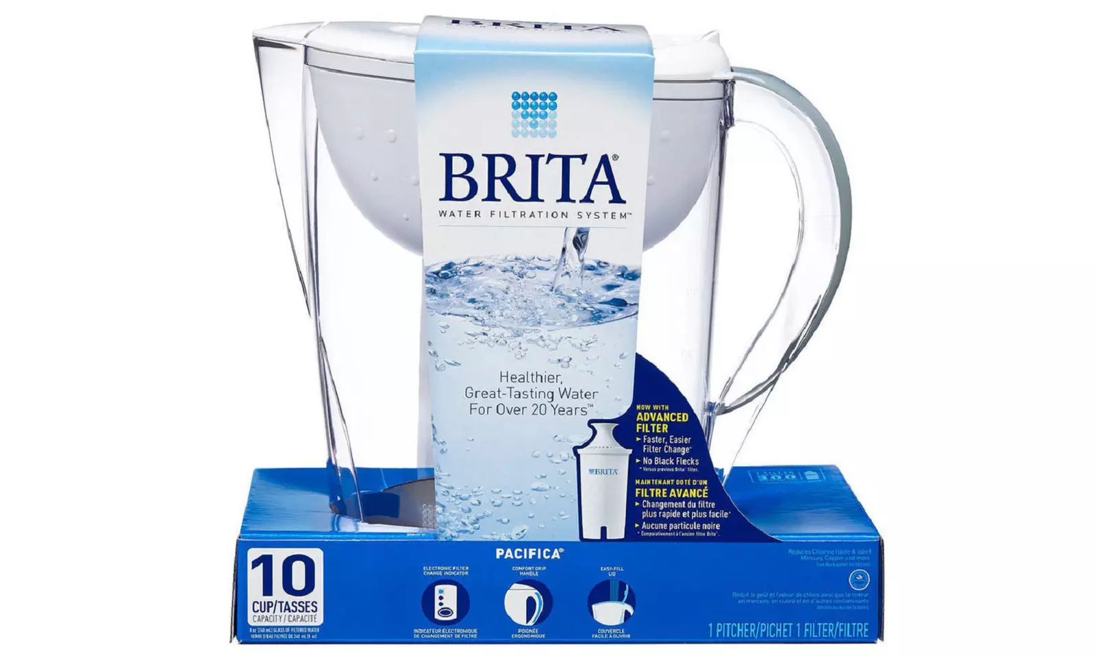 Brita Pacifica 10-Cup Water Filter Pitcher - Primary Image