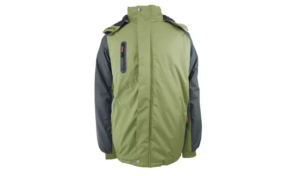 LeeHanTon Men's Colorblock Insulation Jacket with a Detachable Hoody - Second Medium