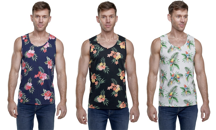 Image 1: Floral Print Men's Tank Top