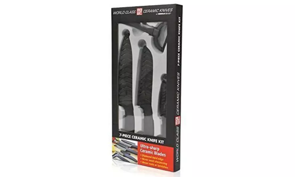 Miracle Blade World Class Series Black Ceramic Knife Set (7-Piece) - Second Medium