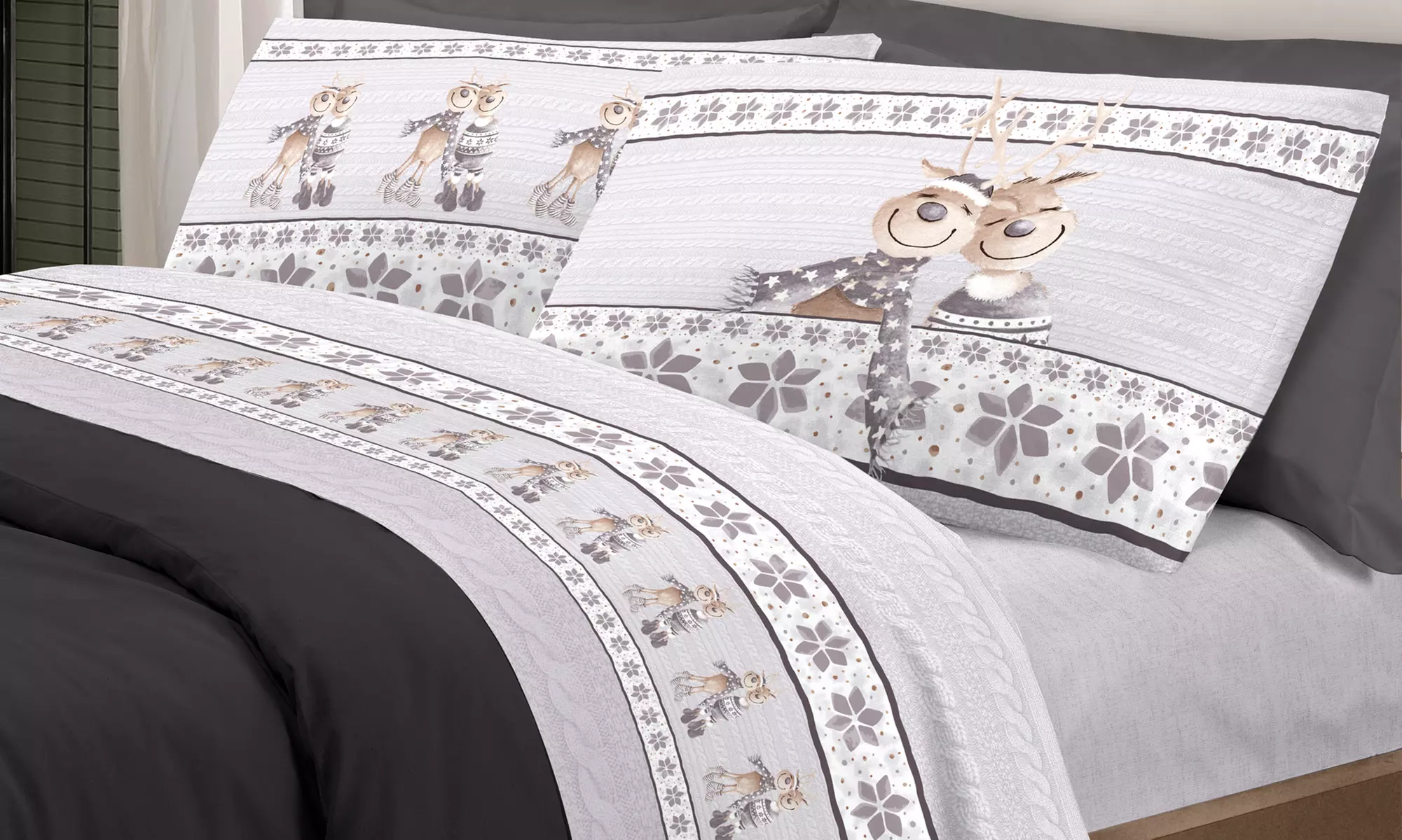 Completi Lenzuola Flanella Fantasie Invernali, Natalizie