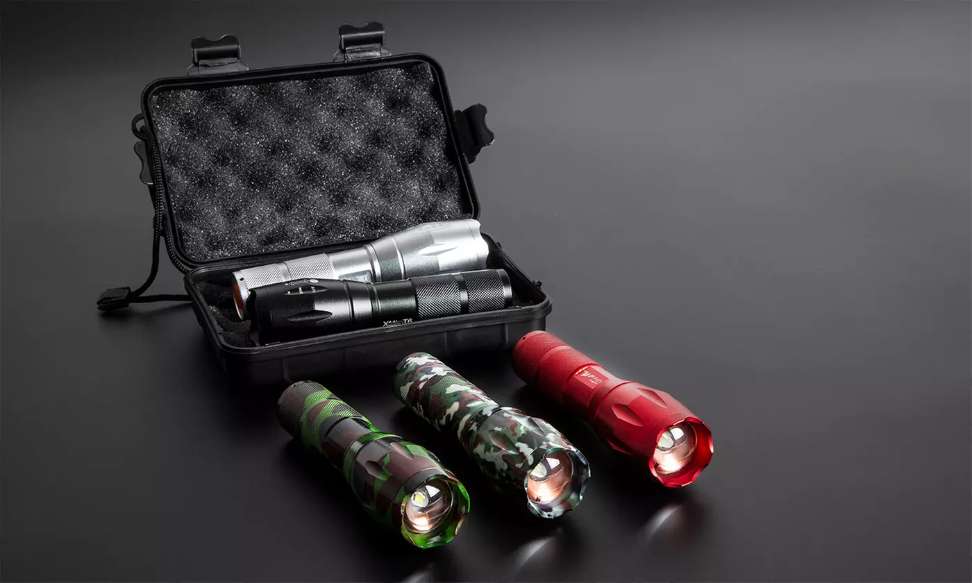 Military-Style Flashlight with Zoom and Optional Accessory Box - Primary Image