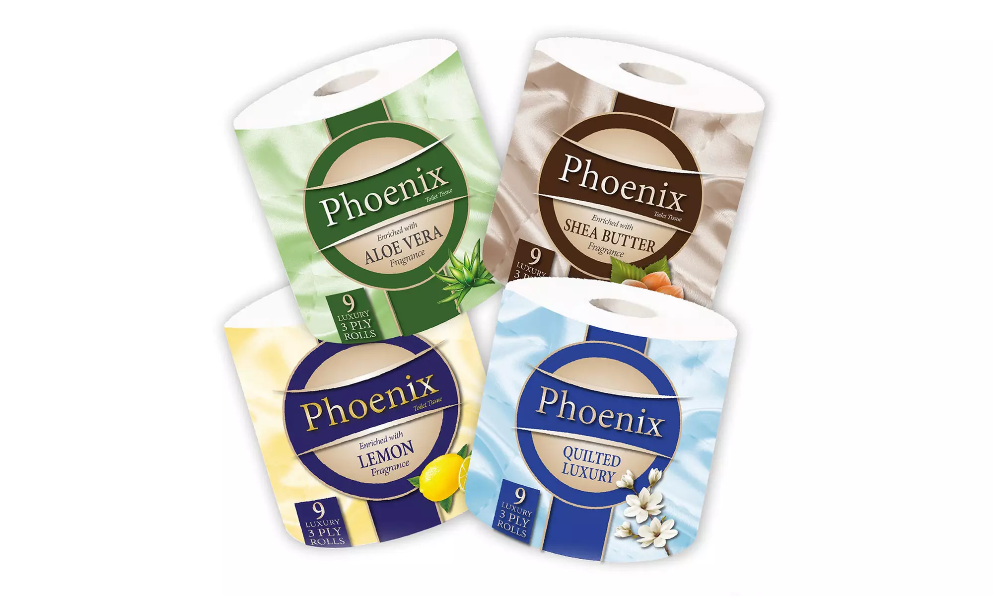 72 Rolls of Phoenix Quilted Two-Ply Soft White Toilet Paper