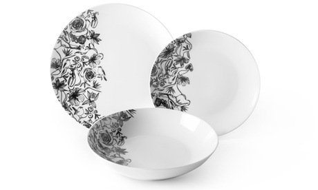 Servizio piatti 18 pezzi Black Roses Excelsa
