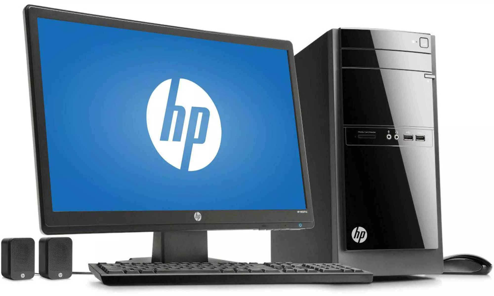 HP Desktop Computer with AMD Quad-Core Processor, 8GB RAM, 1TB Hard Drive, and 21.5" Monitor (Refurbished) - Primary Image