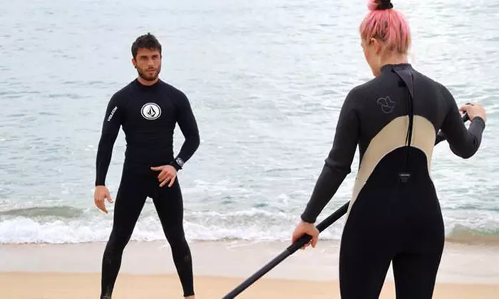 Sesión de bautismo de paddle surf con Maresme Waves