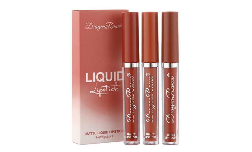 Image 3: Three-Piece Matte Lip Gloss Set