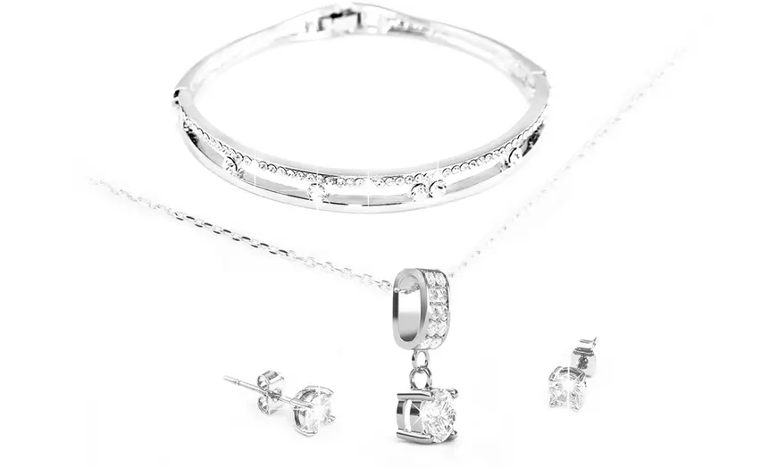 Image 2: Conjunto de 3 joyas West adornadas con cristales Swarovski®
