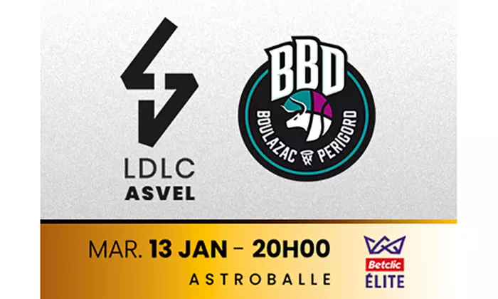 LDLC Asvel vs. Boulazac : 2 places pour le match de championnat, le 13/01 à 20h à l'Astroballe (50% de remise) - Image 3