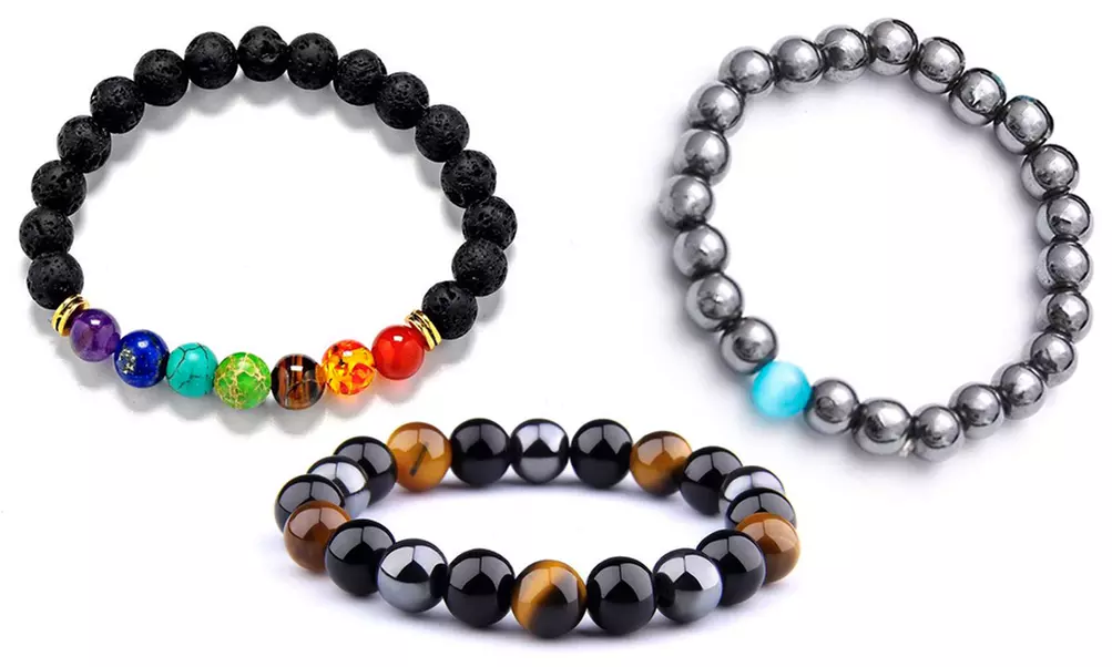 1x, 2x oder 3x Unisex-Gewichtsmanagement-Armband, opt. mit Schutzsteinen, Opal-Stein oder aus Hämatit - Primary Image