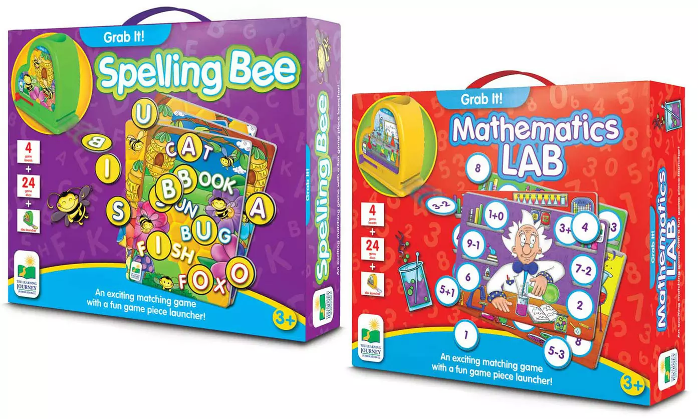 The Learning Journey Grab It! Mathematics Lab or Spelling Bee Game - Primary Image
