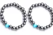 1, 2 ou 4 bracelets en hématite avec perle d'opale bleue - Second Medium