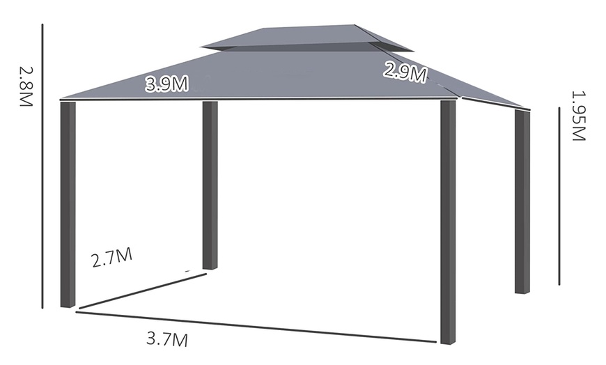 Image 6: Outsunny Aluminium Garden Gazebo 4m x 3m 